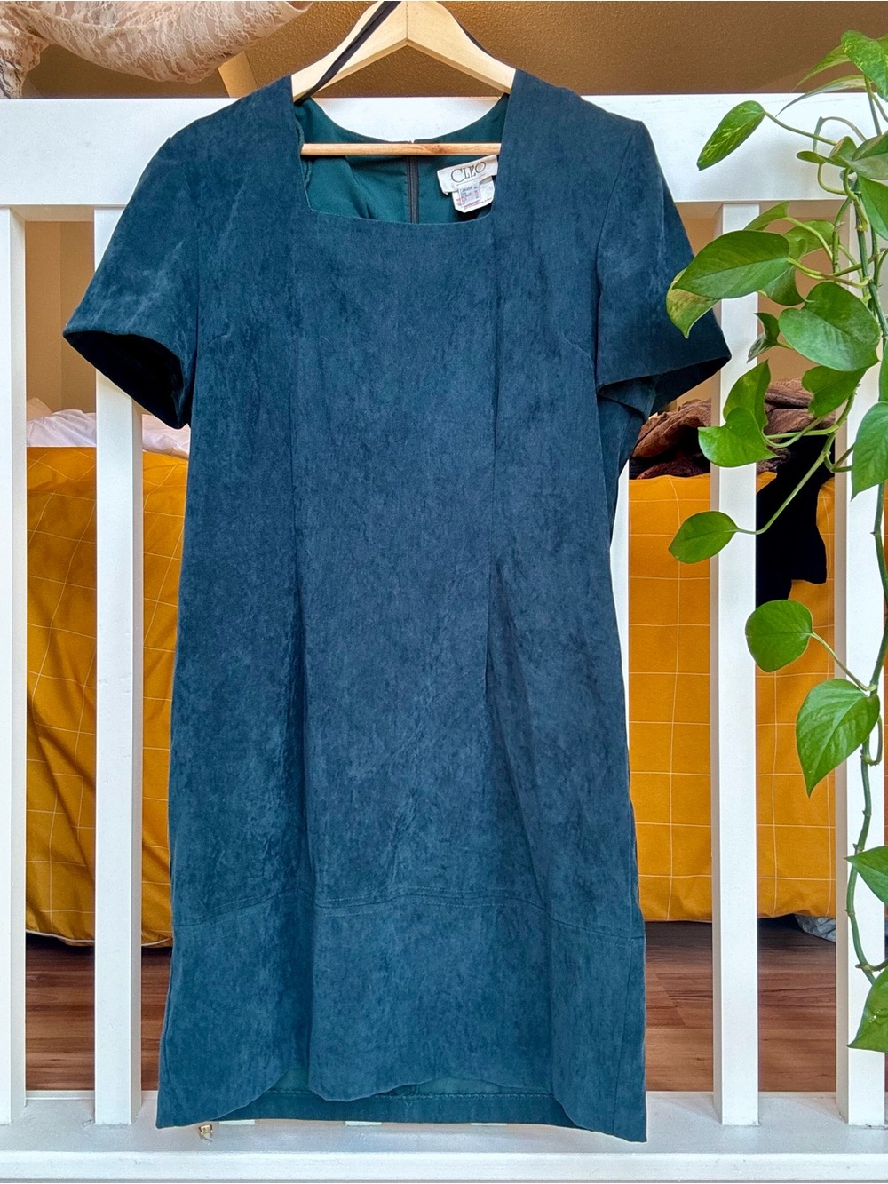 cleo Dark Teal Short-Sleeve Shift Dress